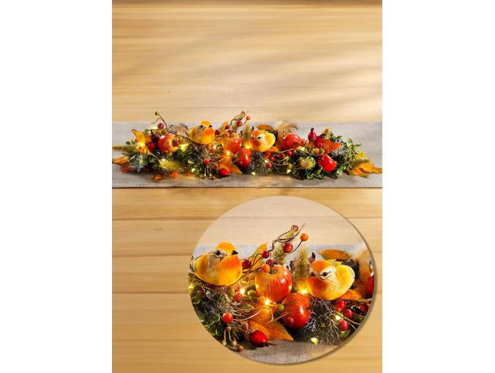 Herbstlich beleuchteter Tischaufleger, Grün