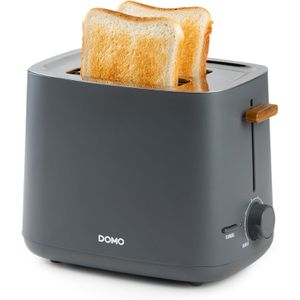 Domo Toaster Wood You DO965T mit 6 Röststufen & Auftaufunktion, grau, 1000 Watt, Kunststoff, für 2 Scheiben