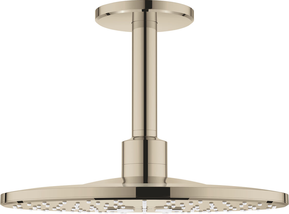 ensemble de douche de Rainshower Grohe 26477BE0 nickel poli, avec sortie au plafond 142mm, 2 types d'acier