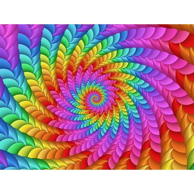Fototapete PAPERMOON "Psychedelische Regenbogenspirale", bunt, B:3,5m L:2,6m, Vlies, Tapeten