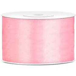 PartyDeco Satin Geschenkband rosa 25m 38mm breit