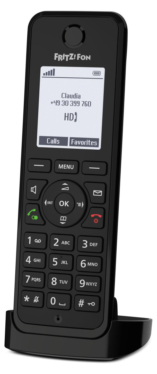 FRITZ! Fon M3 International DECT-telefoon met draadloze headset en luidsprekerfunctie, Zwart
