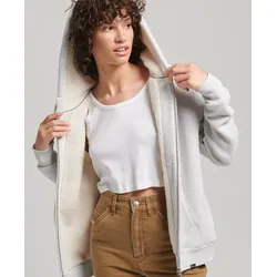 Damen SUPERDRY Superdry Damen Essential Kapuzenjacke Mit Teddyfellfutter - Glacier Grey - L