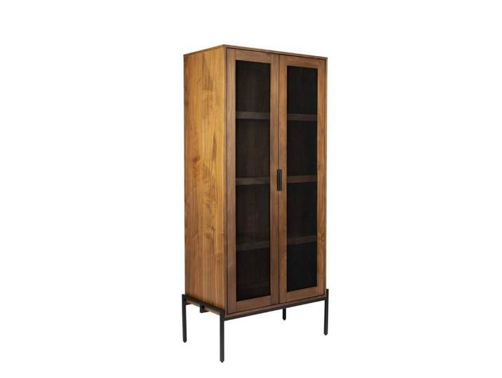 Zuiver Vitrine Schrank HARDY WALNUSS von ZUIVER Türen mit Mesh aus Metall