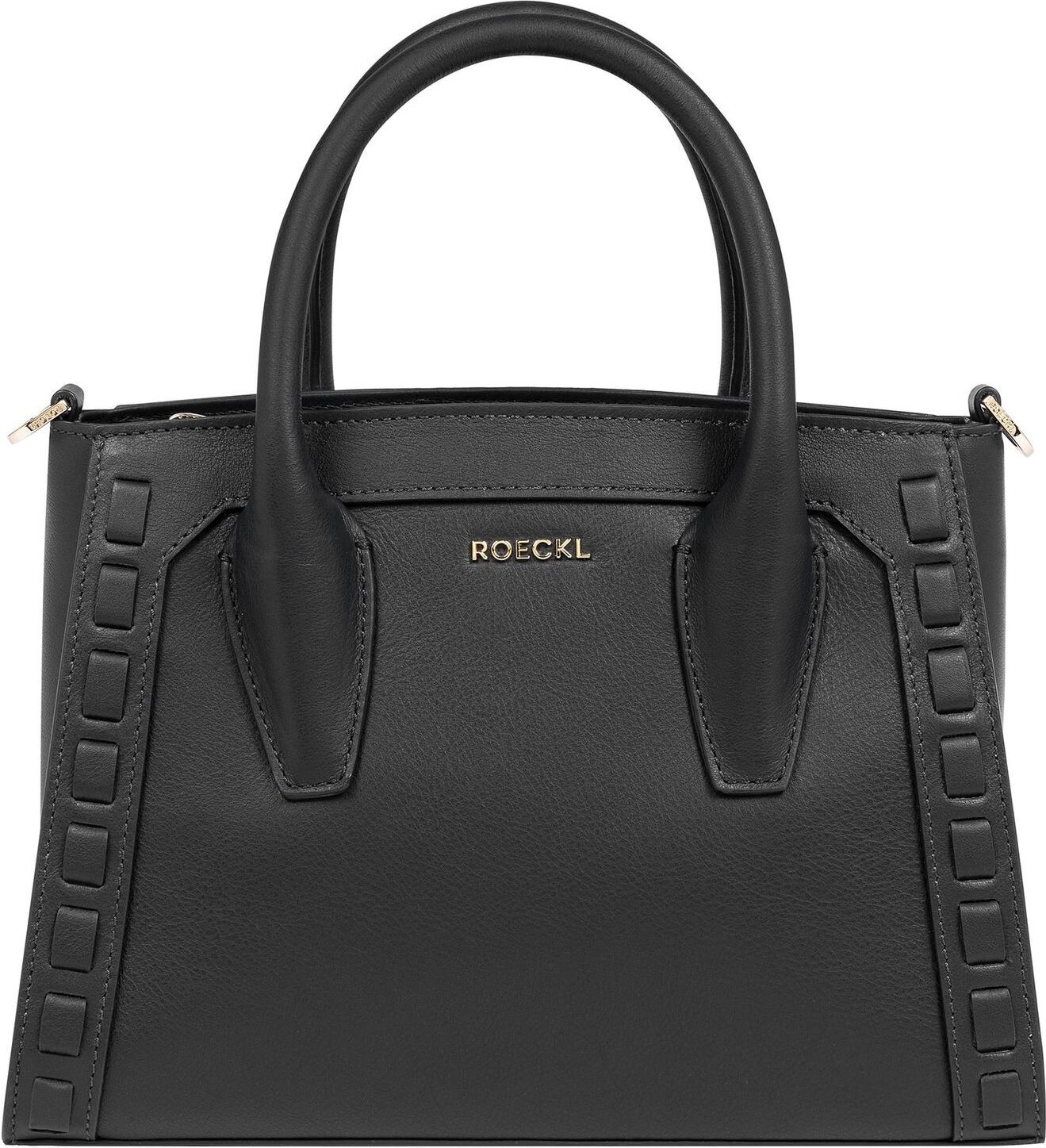 ROECKL Leder Handtasche Umhängetasche Mathilde Crafted Handbag Black schwarz