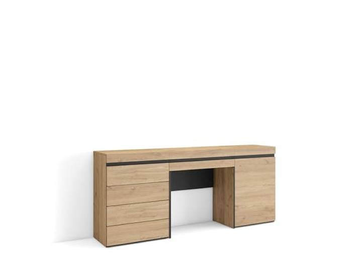 Skraut Home Schminktisch Frisiertisch mit Stauraum 177x75x35 cm mit Schublade Kommode mit Schubladen Moderner Stil Eiche