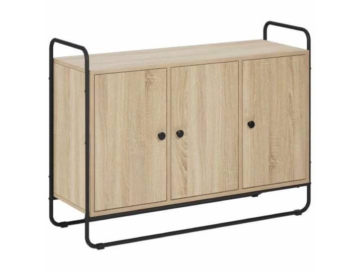 HKTMGDNG Sideboard Sonoma-Eiche 102x35x75 cm Kommode Küchenschrank Vielseitiger Mehrzweckschrank mit 3 Türen für Schlafzimmer und Flur. Robuste Metallbeine bieten verlässliche Stabilität.