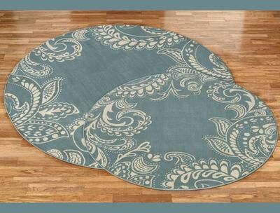 Oriental Weavers-Sphinx / Excl "Kamaria Round Rug Parisian Blue, 5'3"" Round, Parisian Blue"