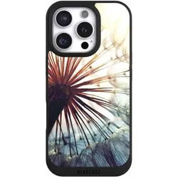 Nivocase Handyhülle für Apple iPhone 16 Pro Hülle NIVOpure Case Schwarz Blumen Fotografie Pusteblume (Apple iPhone 16 Pro), Smartphone Hülle, Schwarz