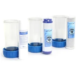 Naturewater NW-BR10B4 3 Stufen Filter 5μ 32,89mm 1" Sedimentfilter Aktivkohle, Wasserfilter, Blau