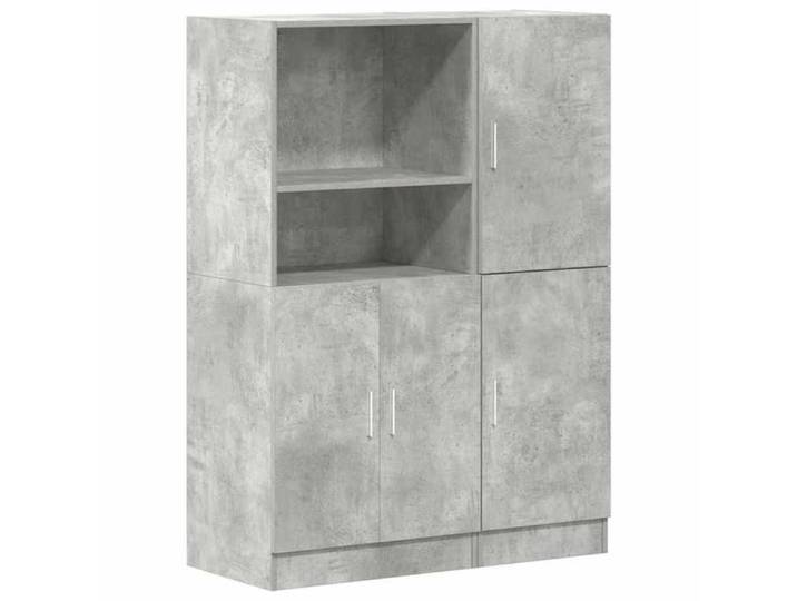 FAF-NEUF* Ensemble d'armoires de cuisine 2 pcs - Gris béton - bois ingénierie JUILLET361007
