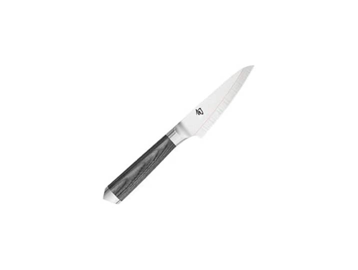 KAI Shun Kagerou DCC 0700 Officemesser 10 cm, japanisches Küchenmesser mit Dual Core Damastklinge und Pakkaholzgriff