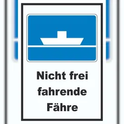 HB-Druck Nicht frei fahrende Fähre Symbol und Text A1 (594x841mm)