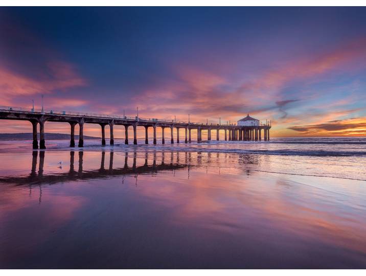 Fototapete PAPERMOON Pier at Sunset , bunt, B:2,5m L:1,86m, Vlies, Tapeten, Fototapete