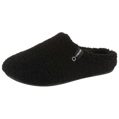 Pantoffel VERBENAS, Herren, Gr. 46, schwarz, Textil, Schuhe, Homeslipper, Wohlfühlschuh, Hausschuh mit Label