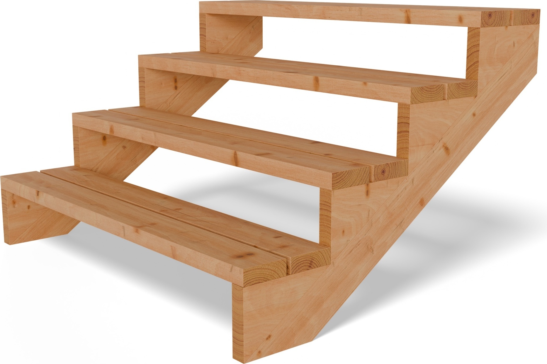 Terrassentreppe aus Lärche Treppe Stufen Wangentreppe Breite Größe: 4-stufig Breite: 120 cm