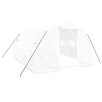 Helloshop26 - Gewächshauszelt für Pflanzen Blumen und Gemüse mit Stahlrahmen 12 m² 4 x 3 x 2 m weiß