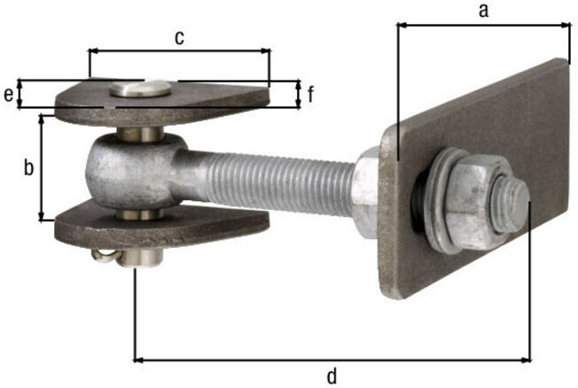 Charnière de porte 145x33x80x80x150x34x65mm STA galv. pcs. GAH ; GAH Alberts (417833)
