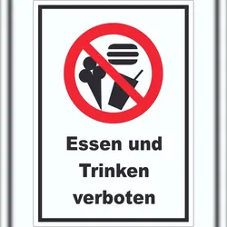 HB-Druck Essen und Trinken verboten Aufkleber A4 (210x297mm)
