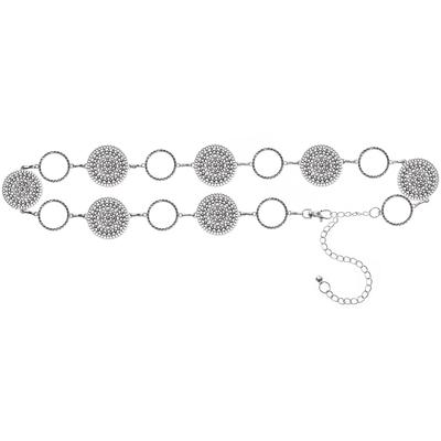 Kettengürtel LASCANA "Schmuckgürtel, Taillengürtel, Hüftkette", Damen, Gr. S, silber (altsilberfarben), Metall, leicht glänzend, metallic, Gürtel, im modernen Look mit verstellbarer Schließe