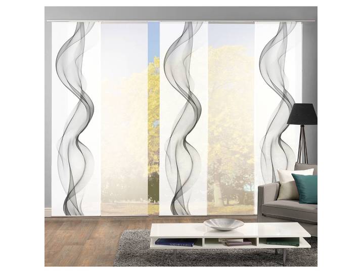 Rideaux coulissants Alberta I lot de 5 60 x 245 x 245cm Gris
