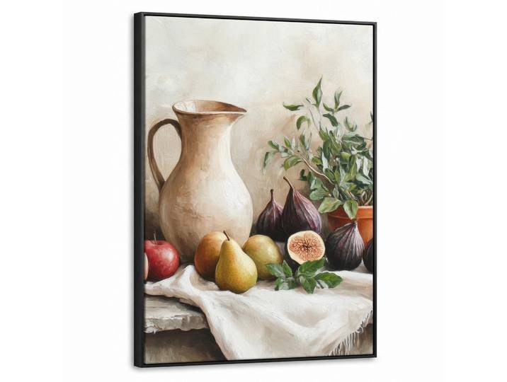 MuchoWow Leinwand Bilder mit Rahmen - Obst - Kräuter - Ländlich - 70x100, Naturfarben, Rechteckig, 70x100 cm, gerahmt, Bilder & Rahmen, Bilder, Leinwandbilder