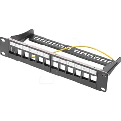 DIGITUS DN91420 - 10" Patchpanel für 12x Keystone Module, schwarz