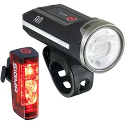 SIGMA SPORT LED Akku Set Scheinwerfer Aura 90 + Rücklicht Hiro 50 USB