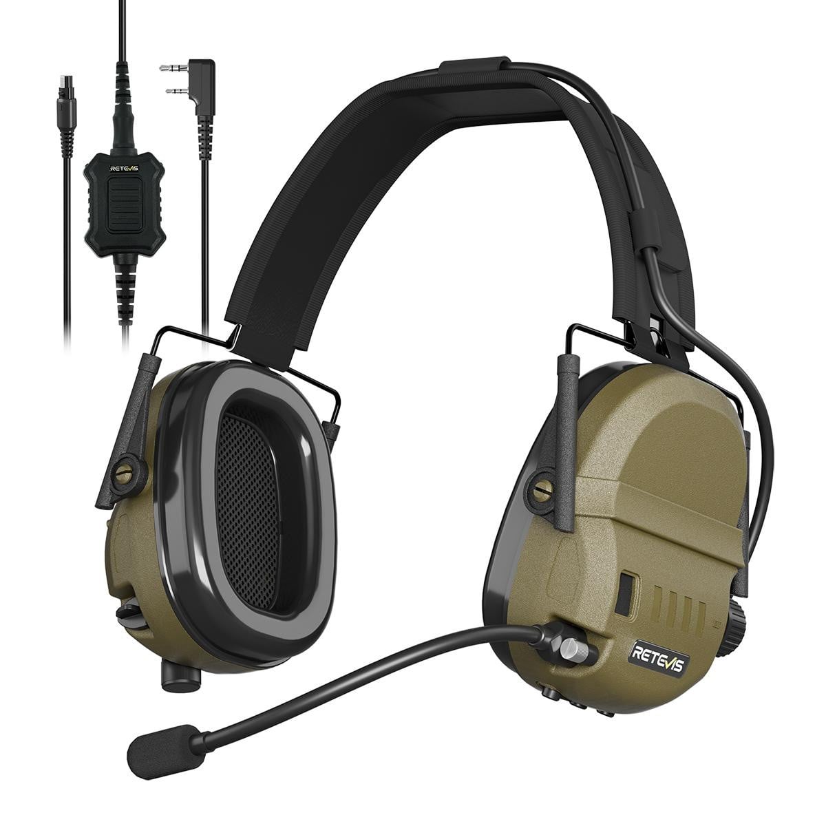 Retevis EH080K tactische headset met intelligente ruisonderdrukking en IP65-bescherming, compatibel met RT24