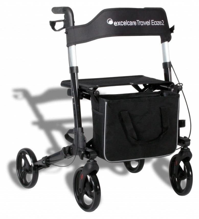 Leichter Aluminium Rollator, zusammenklappbar, für Reisen, 120 kg Belastbarkeit