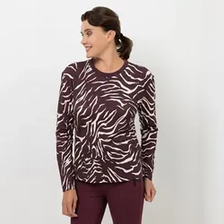 EVA LUTZ Sweatshirt, Langarm Rundhalsausschnitt Allover-Druck leger weit