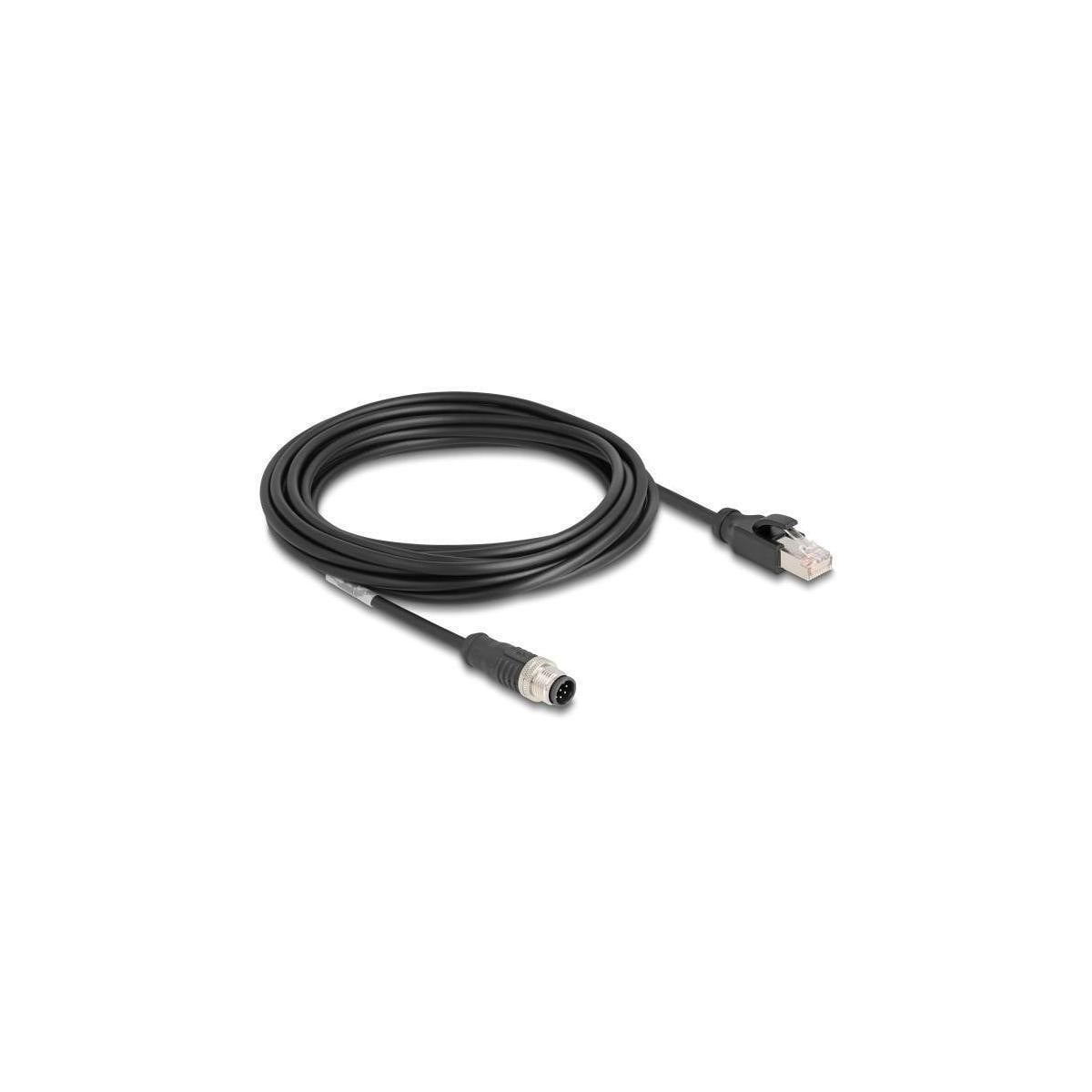 Delock 80811 M12 Kabel A-gecodeerd 8 Pin naar RJ45 PVC 5 m