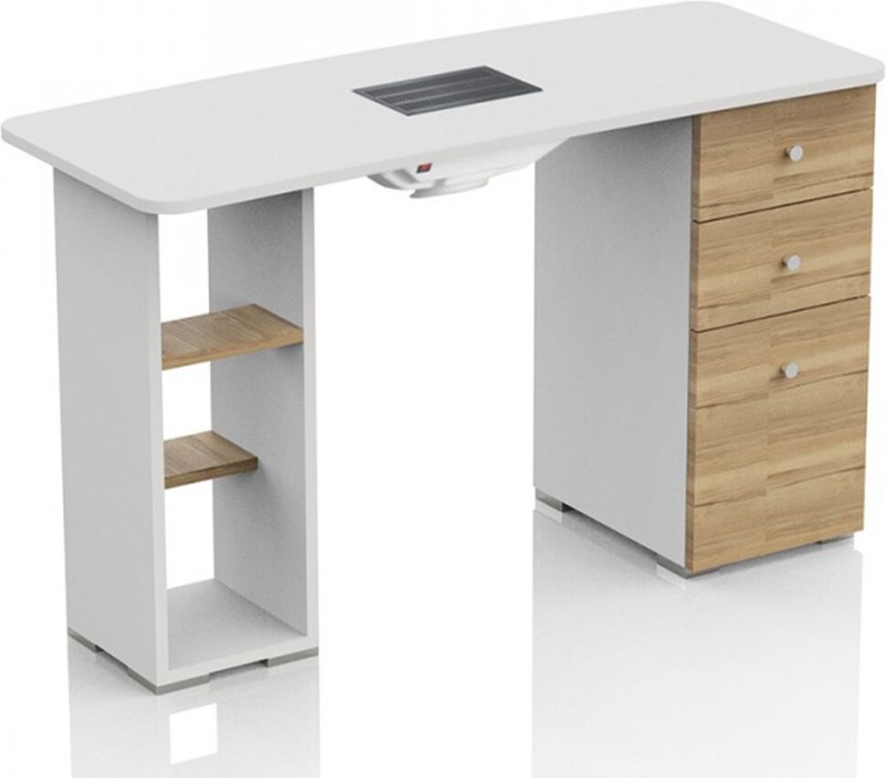 Tavolo Manicure e Ricostruzione Unghie con aspiratore Melcap con sacchetto TUTTO BIANCO