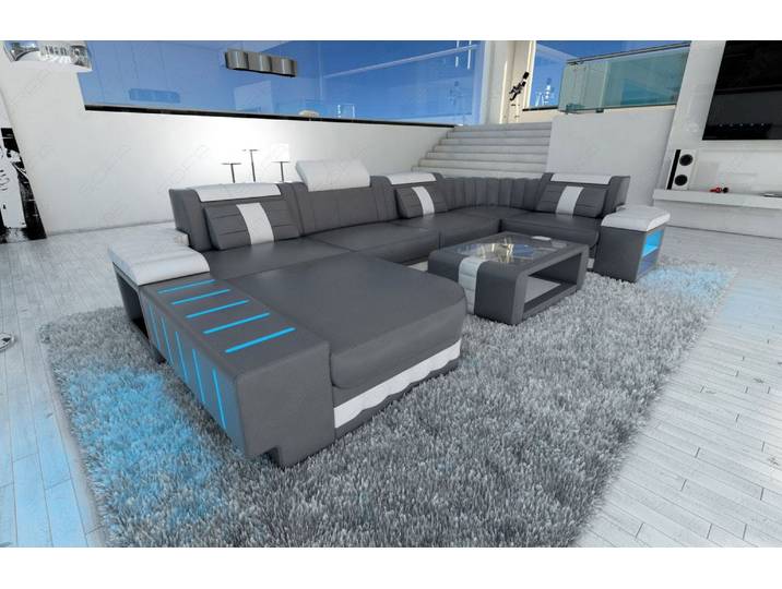 Wohnlandschaft Bellagio U-Form aus Leder