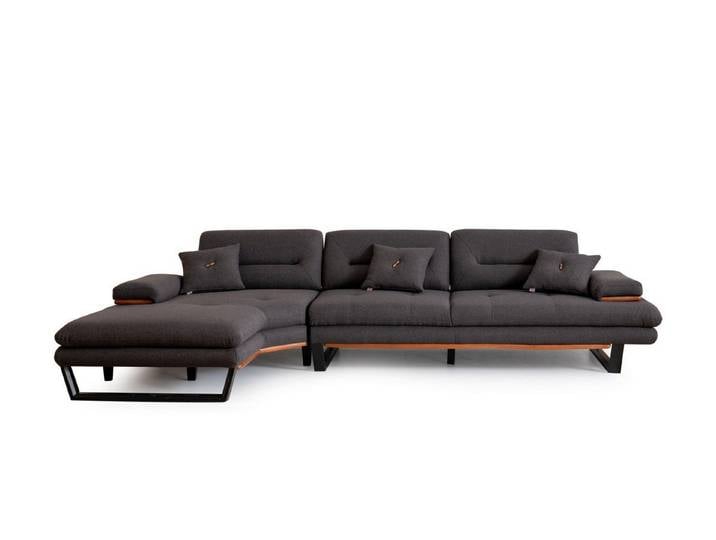 Xlmoebel Ecksofa Graues Designer-Ecksofa in L-Form für modernes Wohnen, Hergestellt in Europa