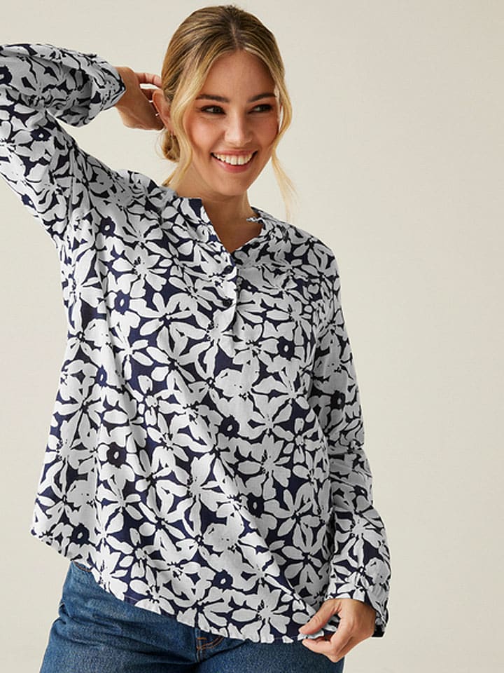 Regatta Bluse "Natine" in Weiß/ Dunkelblau - 40