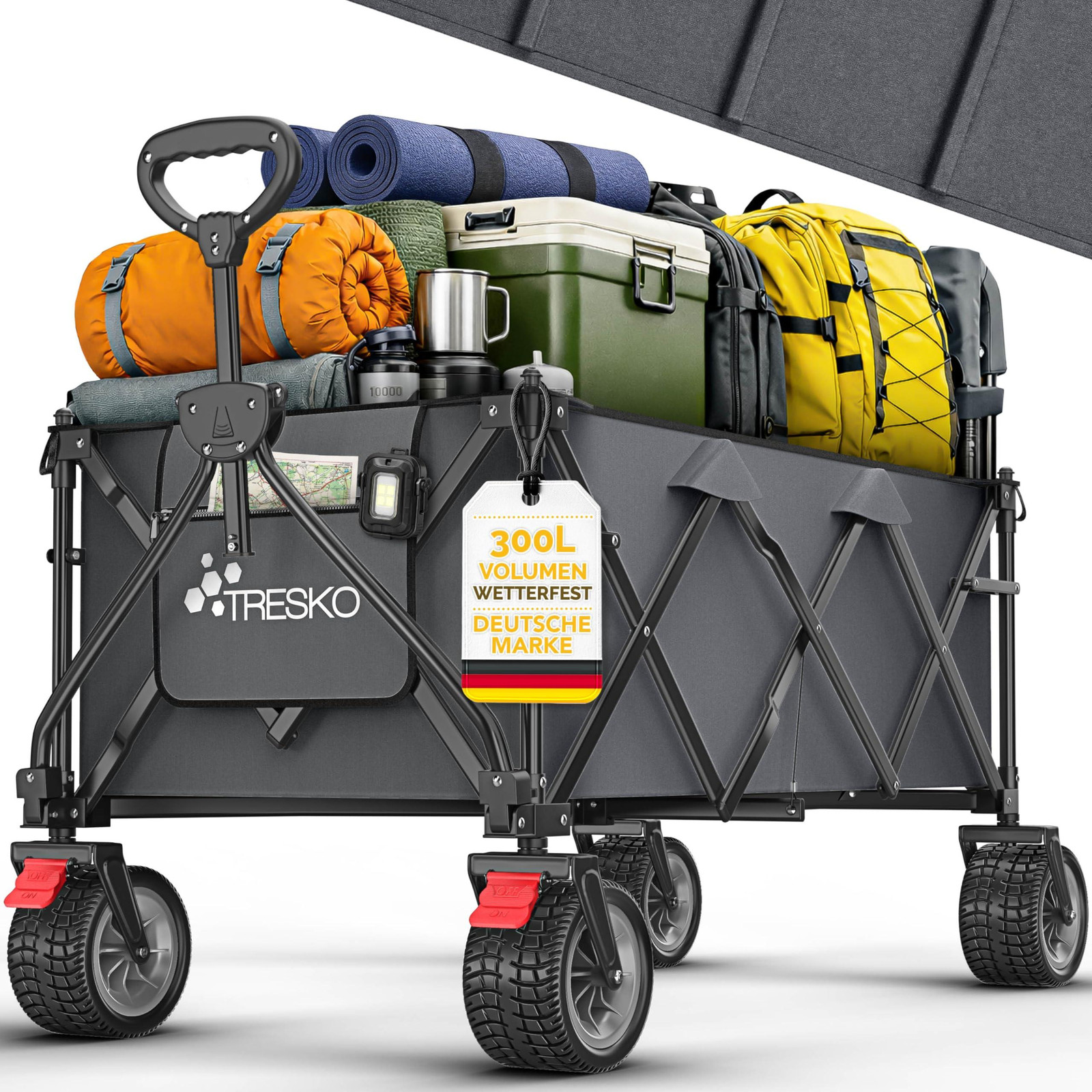 Selius Boodschappentrolley met rem, opvouwbaar, 300 L, antraciet