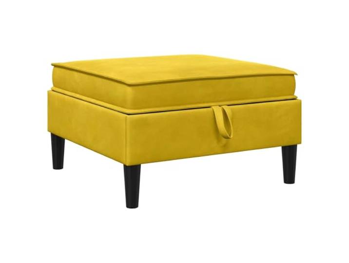 Favemtsl Sofa-Hocker mit Stauraum 70x70cm Samt Polsterhocker Gelb Praktische Sitzgelegenheit für Wohnzimmer und Schlafzimmer mit integriertem Fach für Zeitschriften und Decken.