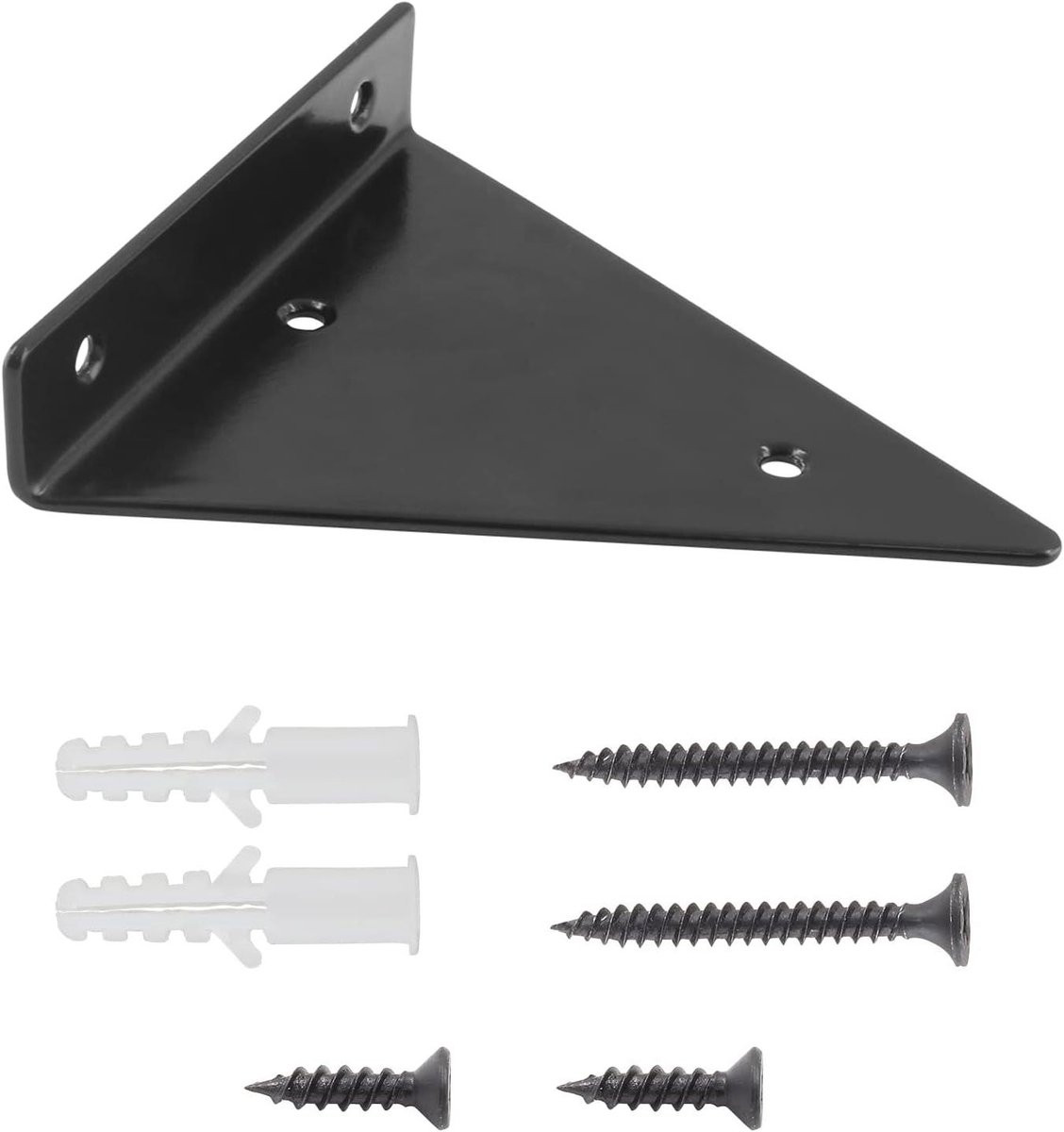 Driehoekige Plankbeugels Zwart - Verborgen Steunen met Verzonken Schroefgaten - 5 Inch