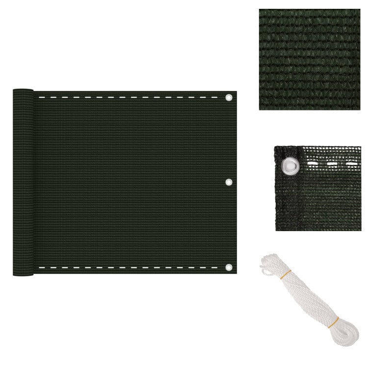 vidaXL Balkon privacy scherm, donkergroen, 75 x 400 cm, HDPE