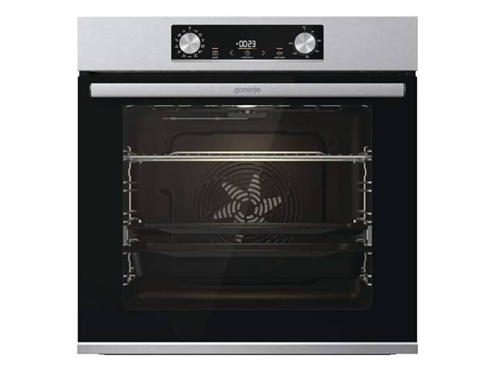 Gorenje BOS 6737 E13X Einbau-Backofen / 77 Liter/Heißluft/ExtraSteam/GentleClose & Open/EcoClean/Air Fry/PizzaMode/PerfectGrill/Teleskopauszüge/Inox-Look, Grau