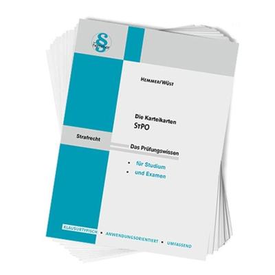 Die Karteikarten Strafprozessordung (StPO), Sonstige von Karl-Edmund Hemmer,Achim Wüst, Hemmer/Wüst, 978-3-96838-052-0