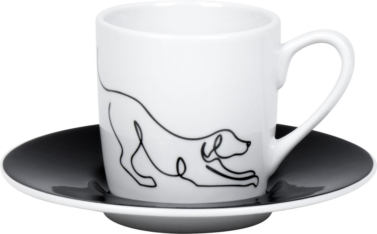 Könitz espressokop met onderschaal Hommage à Picasso Le Chien porselein 85 ml