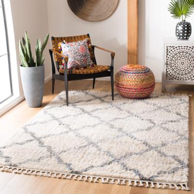 SAFAVIEH Berber Fringe Shag Melva Trellis Rug