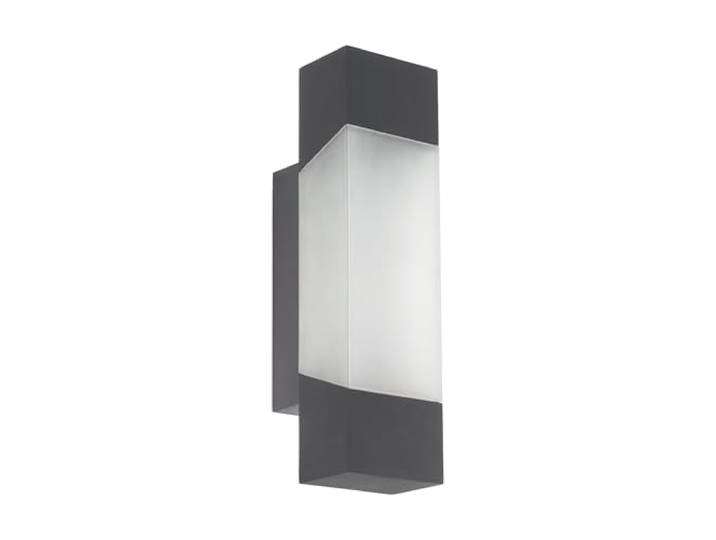 EGLO LED Applique extérieure Gorzano\, lampe murale 1 flamme\, en acier et plastique\, couleur anthracite et blanc\, IP44