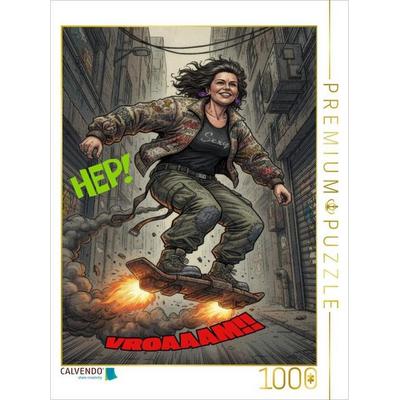 CALVENDO Puzzle High-Speed auf dem Hoverboard | 1000 Teile Lege-Größe 64x48cm Foto-Puzzle für glückliche Stunden
