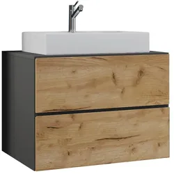 Waschtischkombi Lendas 2-tlg. ca. 60 cm Honigeiche/Anthrazit