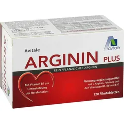 Arginin Plus B1+B6+B12+Folsäure, rein pflanzliches Arginin 120 St