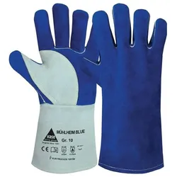 Hase Safety Gloves, Schutzhandschuhe, Schweisserhandschuhe Mühlheim Blue Gr.8 b Grösse 8 blau/grau (8)