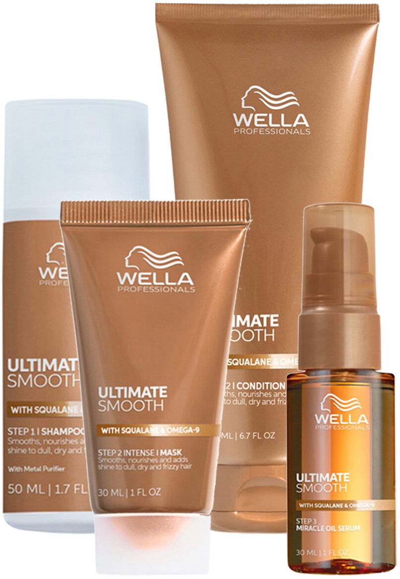 310ml Wella Professionals Ultimate Smooth Trial Set (Shampoo 50ml + Conditioner 200ml + Mask 30ml + Oil Serum 30ml)